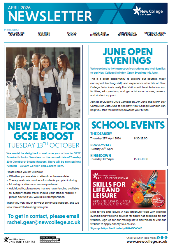 New College Swindon Newsletter